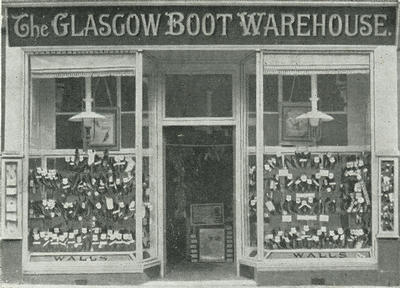 Warehouse Shoe Sale Store on Postcard View Of The Shop Front Of The Glasgow Boot Warehouse At