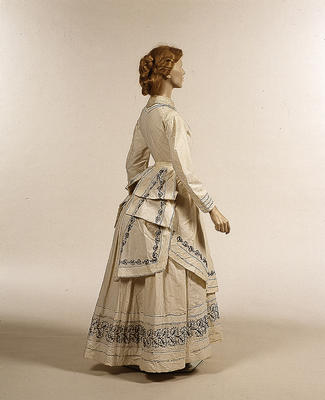 Embroidered dress c 1860s