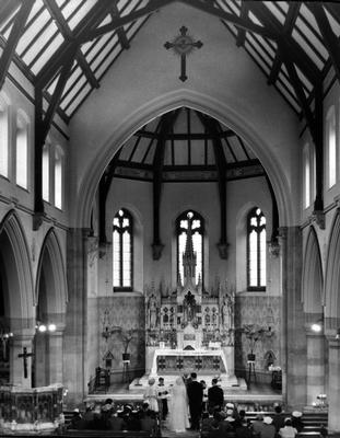 Potted palms decorate the altar The church was built 18931894 of