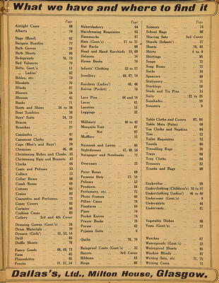 Dallas's Catalogue, 1915