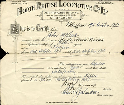 Apprenticeship certificate