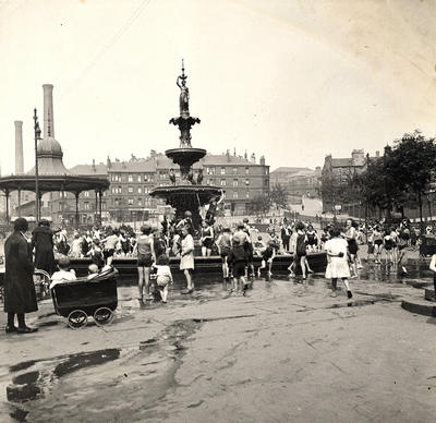 Paddling in Fountain