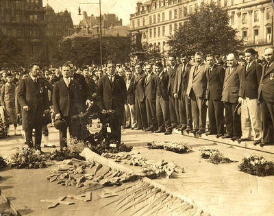 Laying a wreath