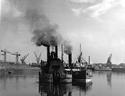 Dredger and Hopper on the Clyde, 1955